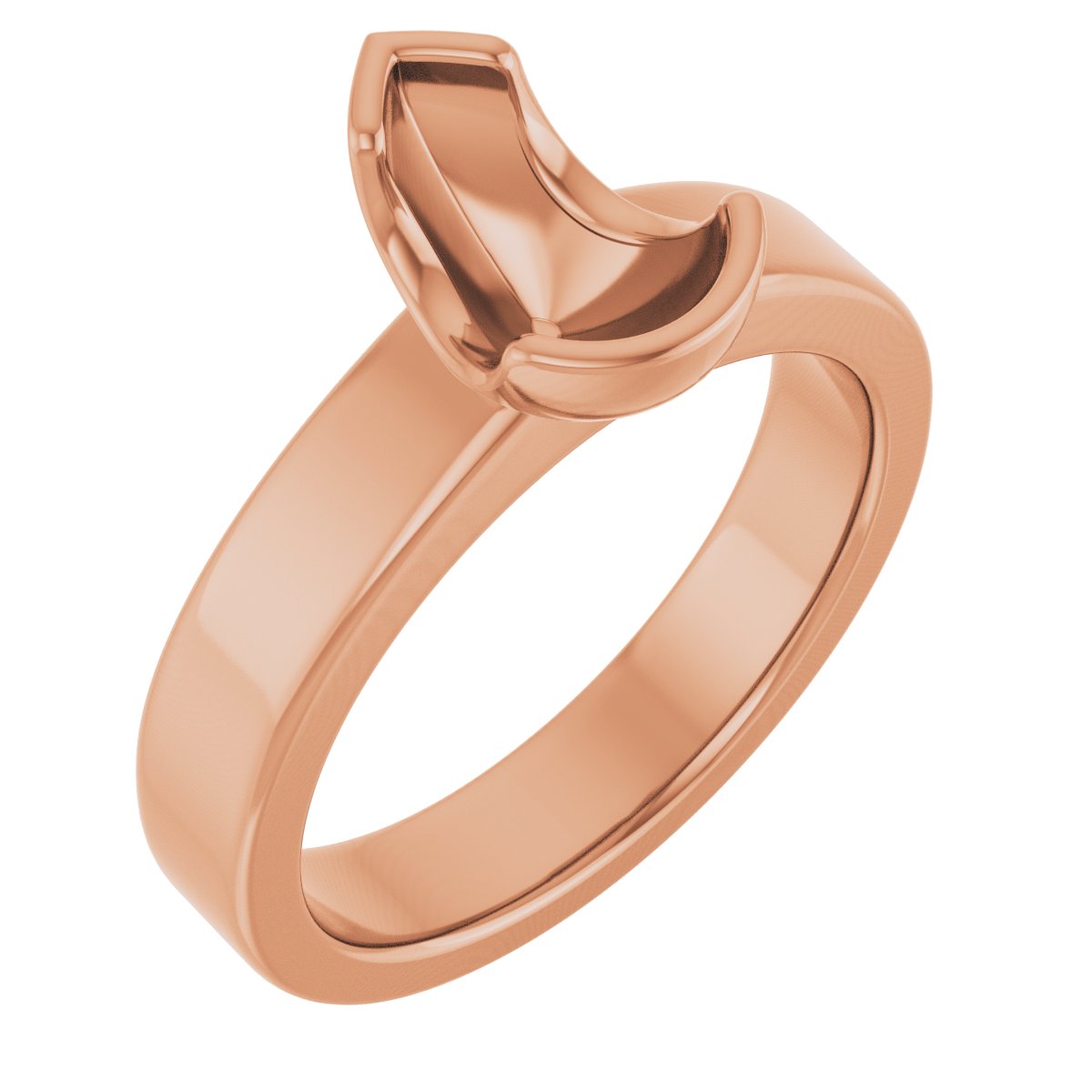 Half-Bezel Solitaire Engagement Ring or Band