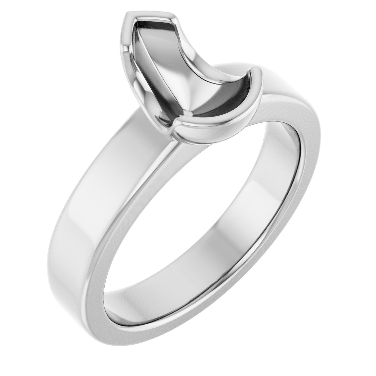 Half-Bezel Solitaire Engagement Ring or Band