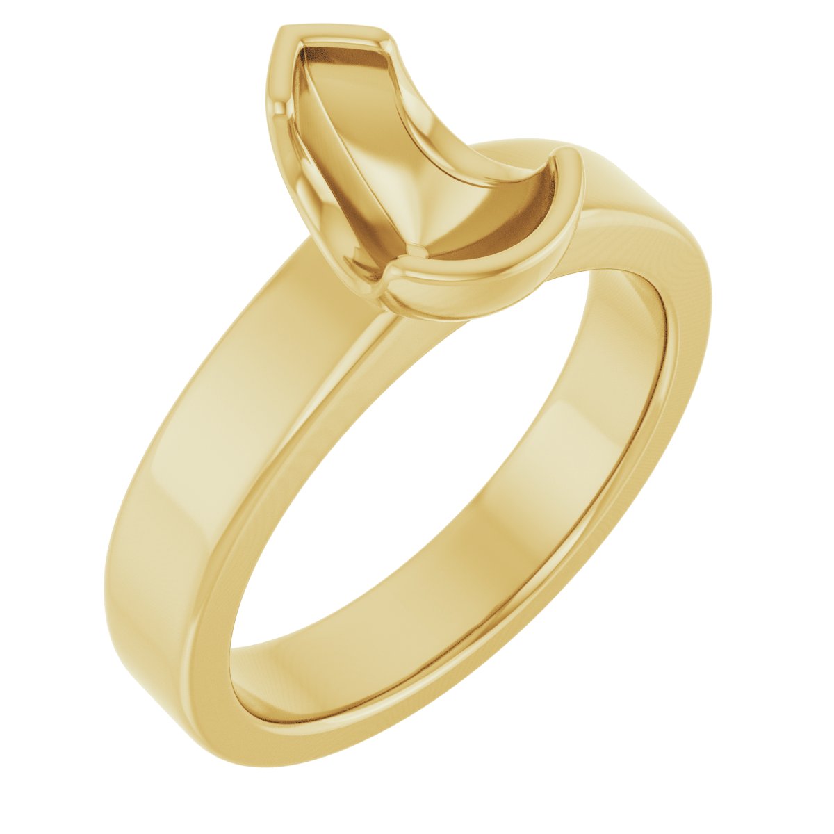Half-Bezel Solitaire Engagement Ring or Band