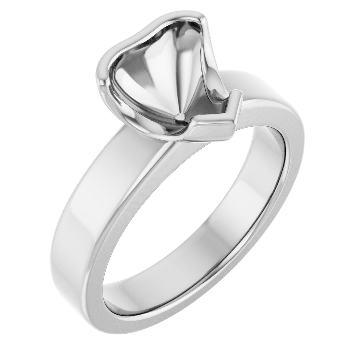 Half-Bezel Solitaire Engagement Ring or Band