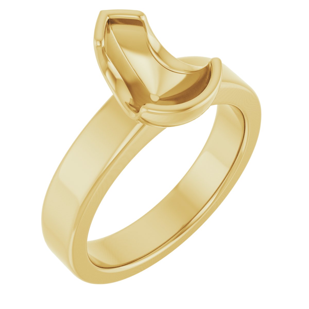 Half-Bezel Solitaire Engagement Ring or Band