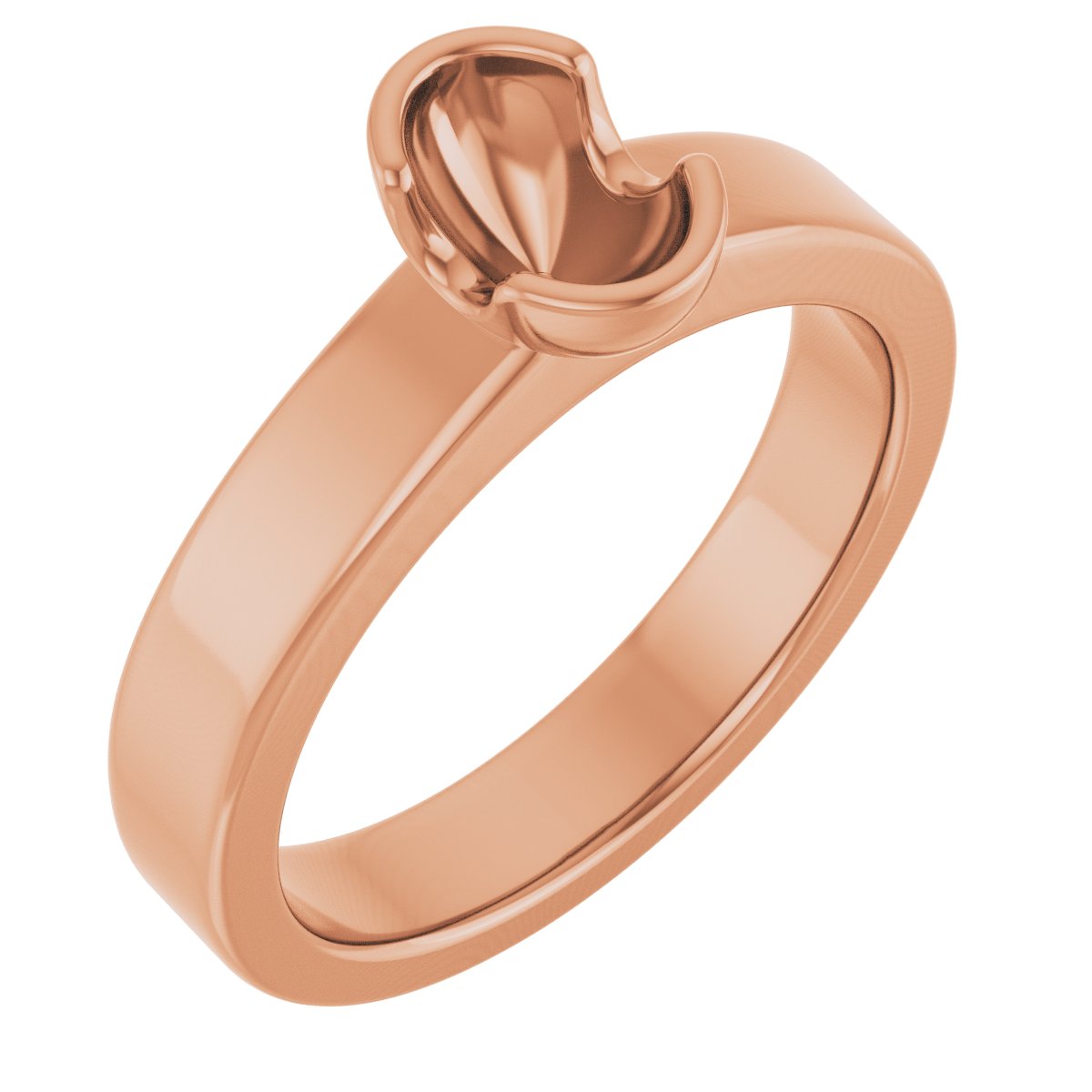 Half-Bezel Solitaire Engagement Ring or Band