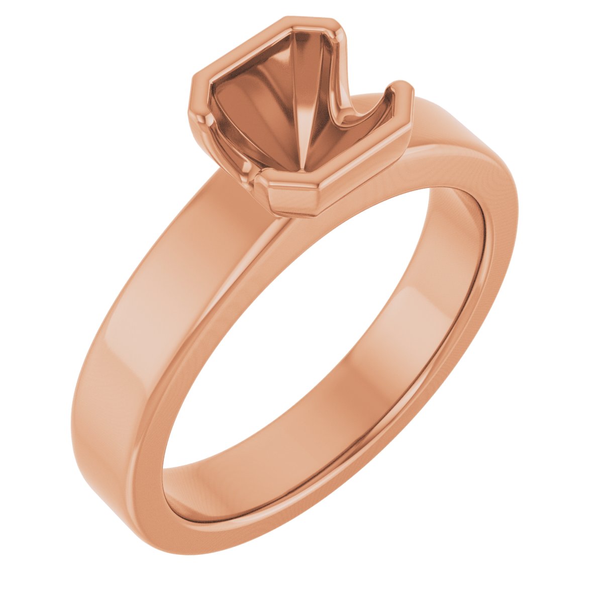 Half-Bezel Solitaire Engagement Ring or Band