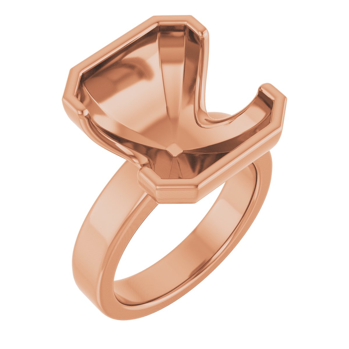 Half-Bezel Solitaire Engagement Ring or Band