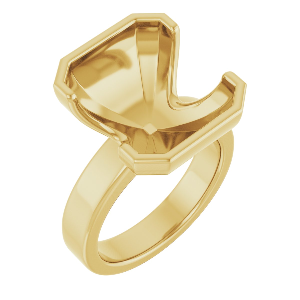 Half-Bezel Solitaire Engagement Ring or Band