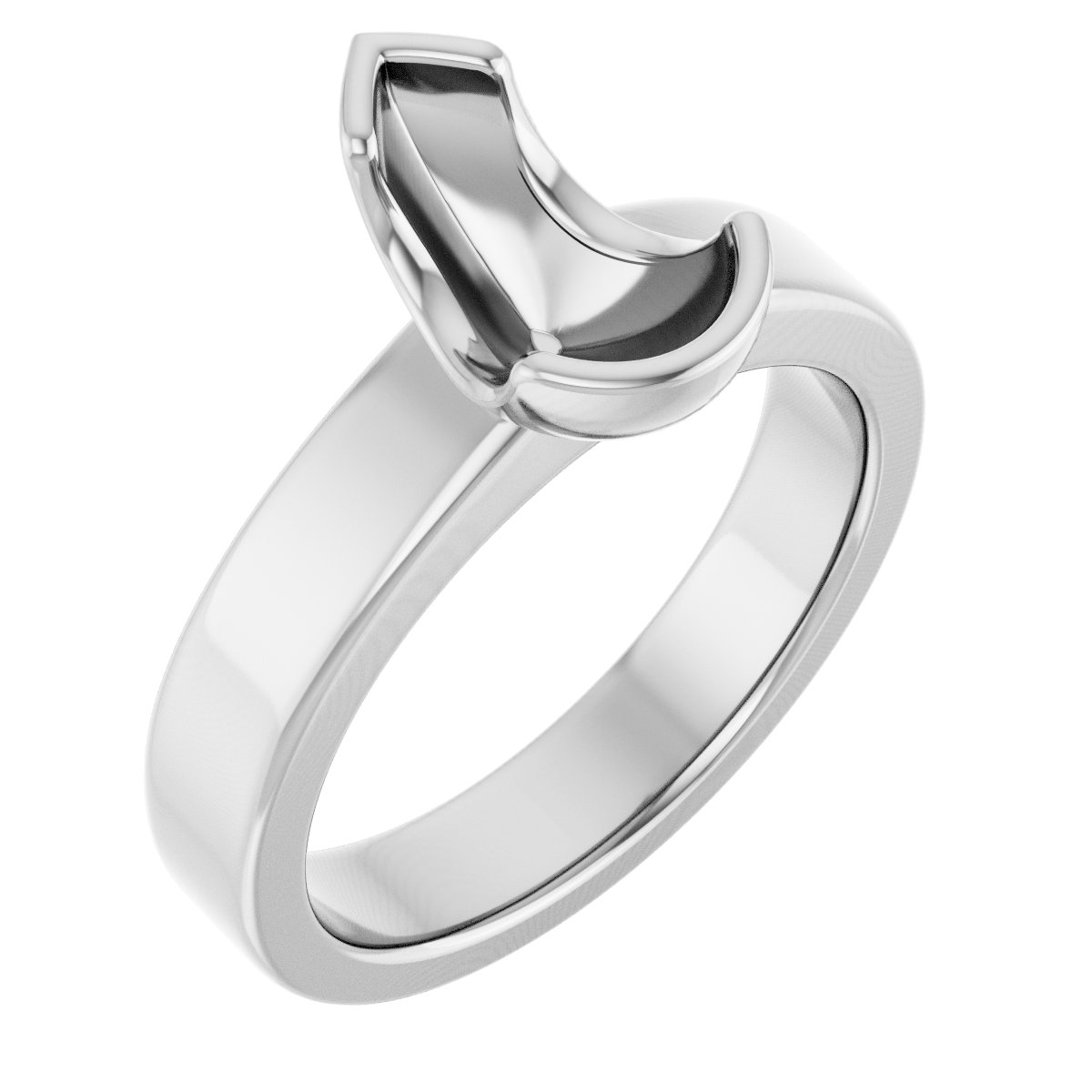 Half-Bezel Solitaire Engagement Ring or Band