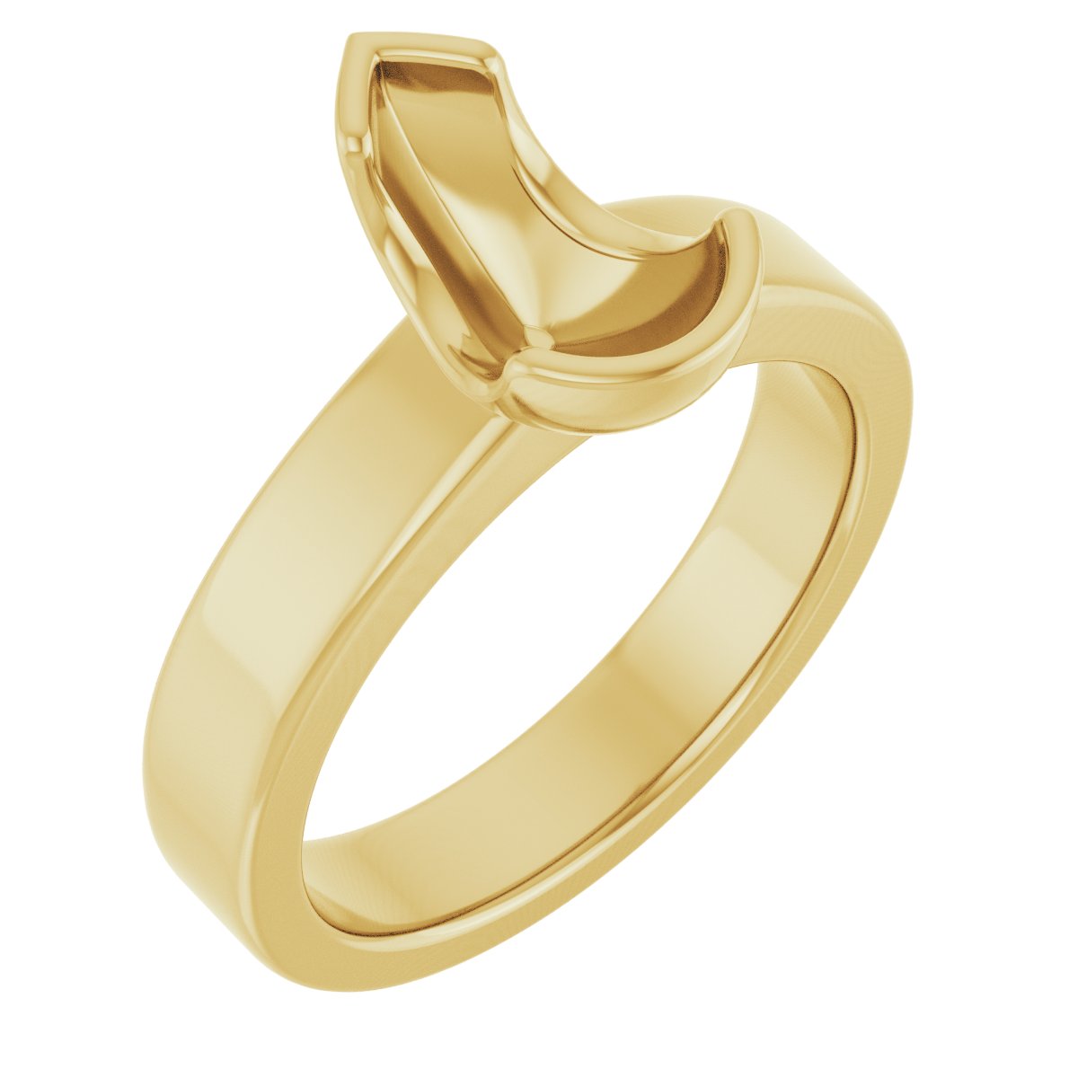Half-Bezel Solitaire Engagement Ring or Band
