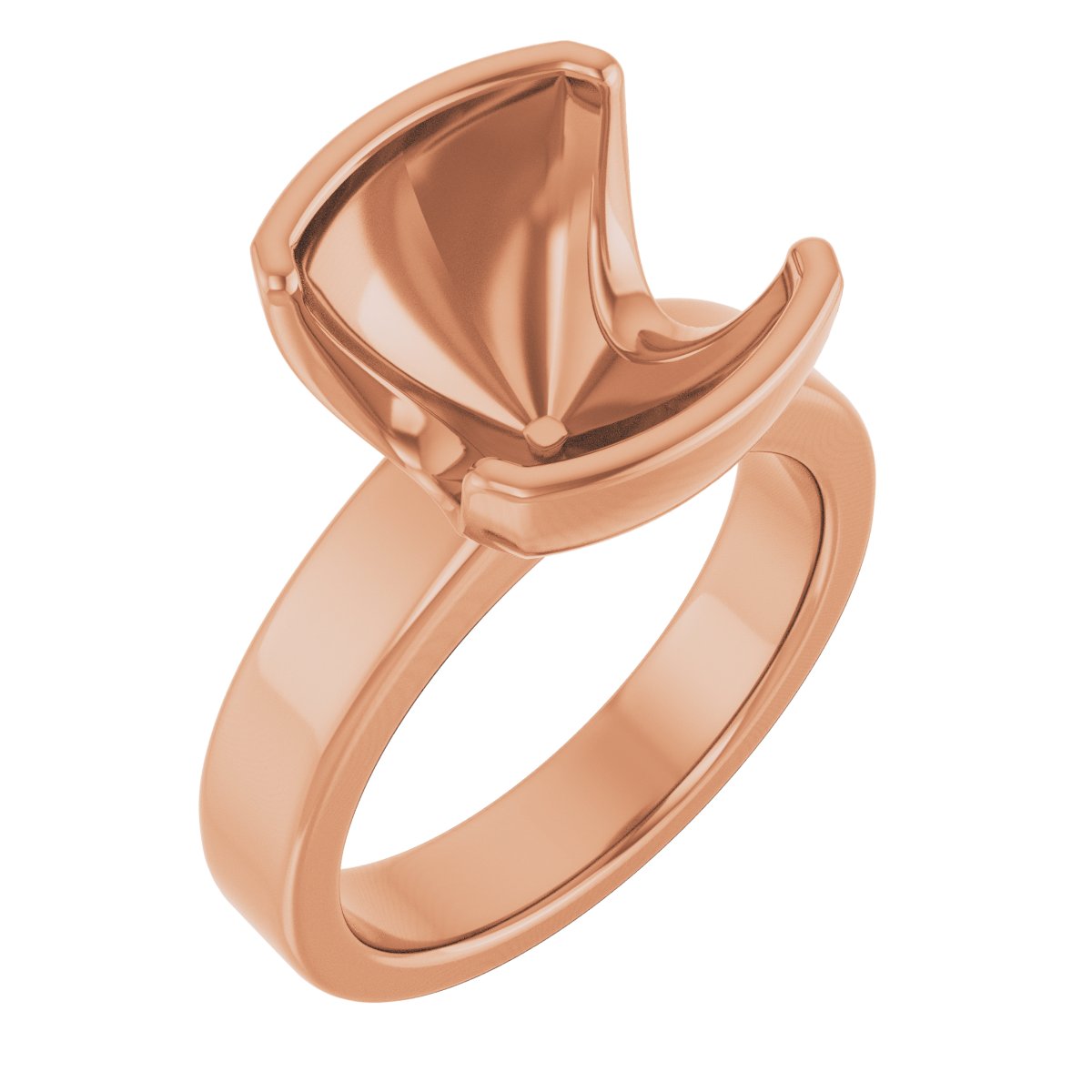 Half-Bezel Solitaire Engagement Ring or Band