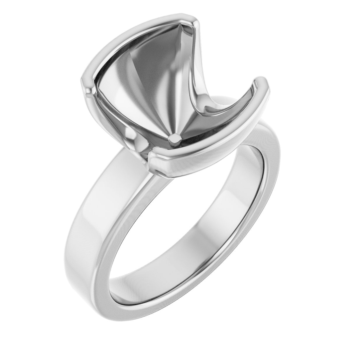 Half-Bezel Solitaire Engagement Ring or Band