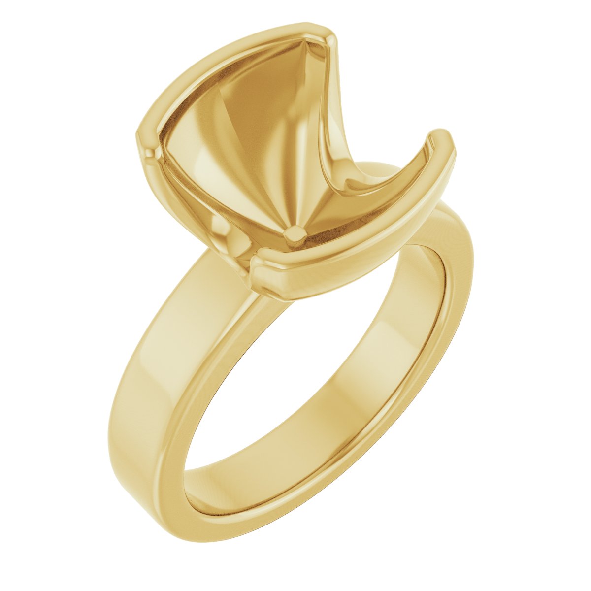 Half-Bezel Solitaire Engagement Ring or Band