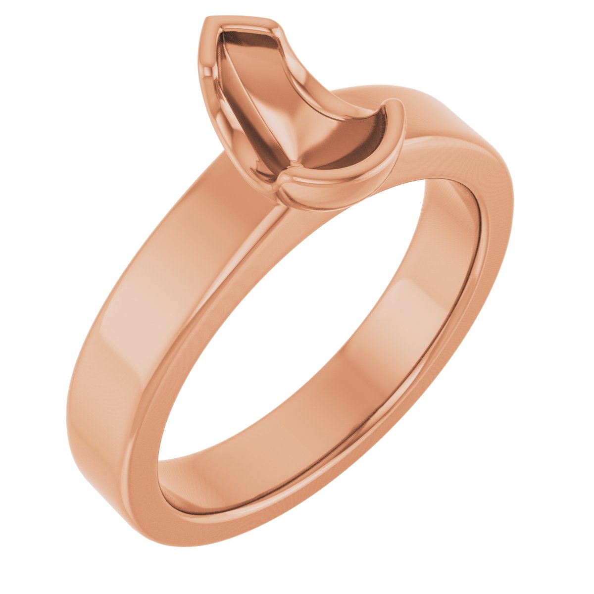 Half-Bezel Solitaire Engagement Ring or Band