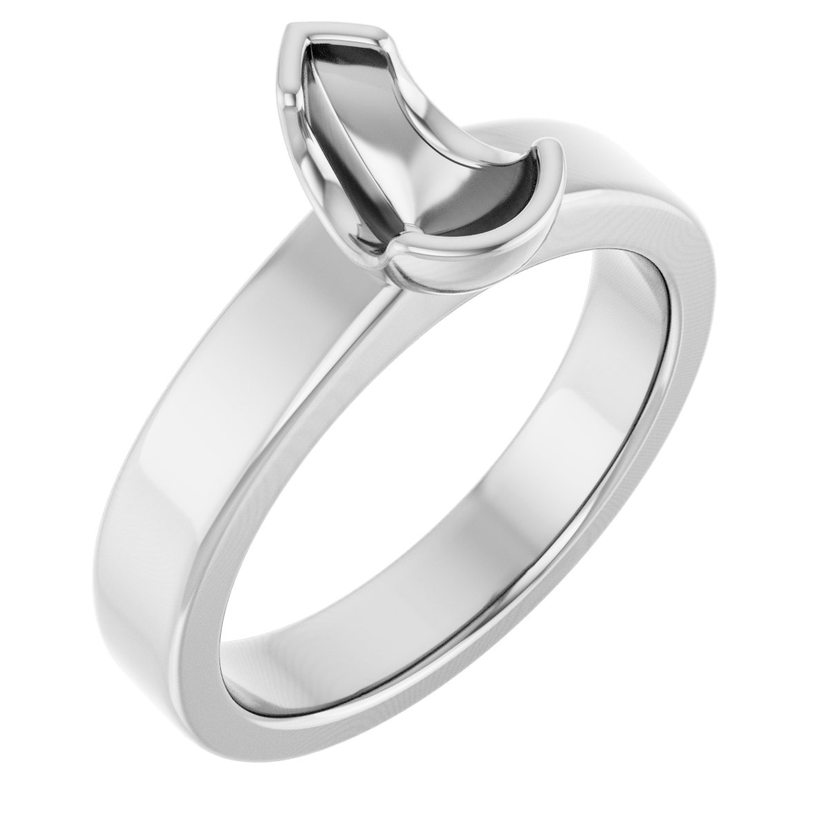 Half-Bezel Solitaire Engagement Ring or Band