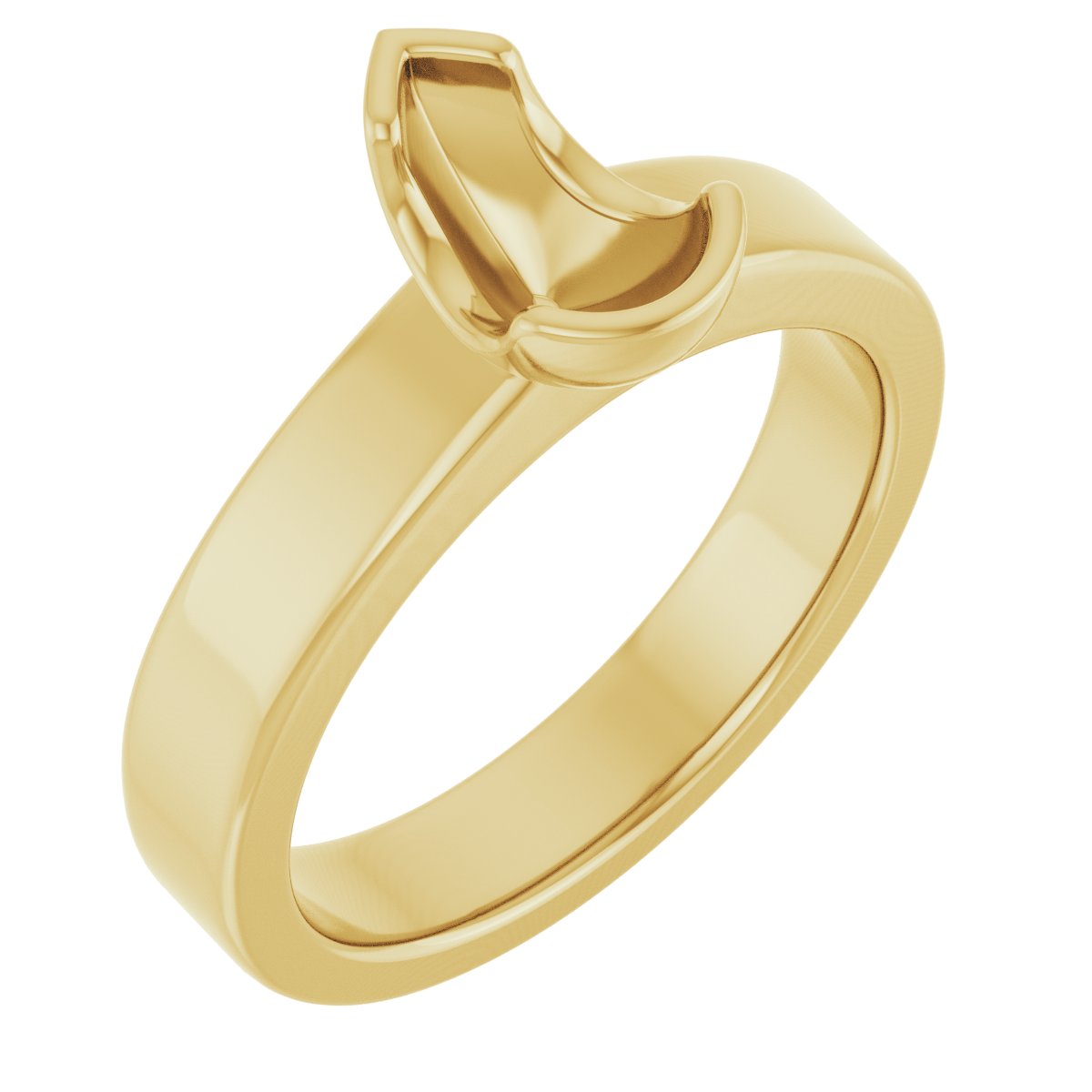 Half-Bezel Solitaire Engagement Ring or Band