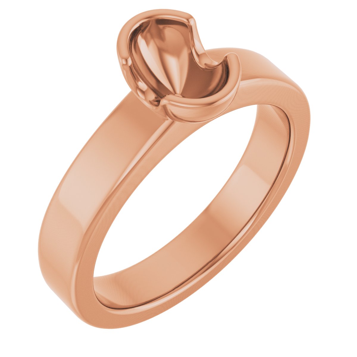 Half-Bezel Solitaire Engagement Ring or Band