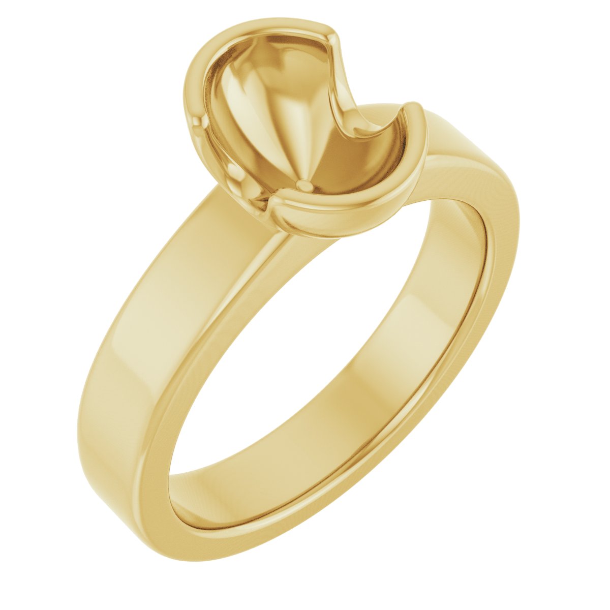 Half-Bezel Solitaire Engagement Ring or Band