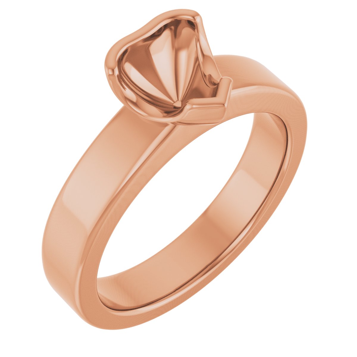 Half-Bezel Solitaire Engagement Ring or Band