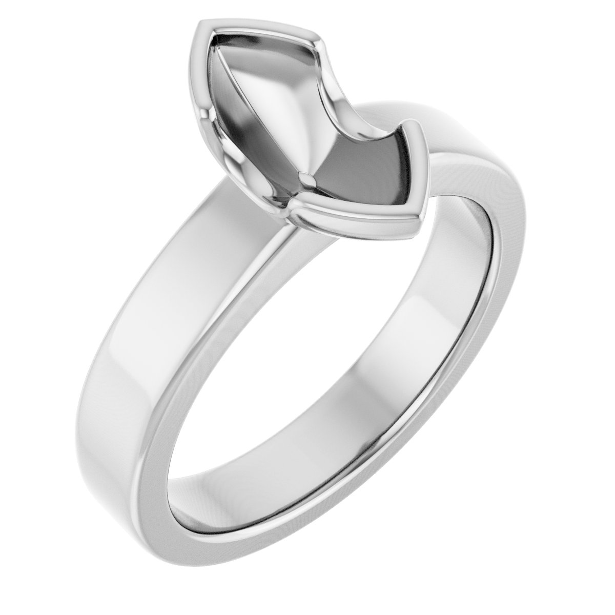 Half-Bezel Solitaire Engagement Ring or Band