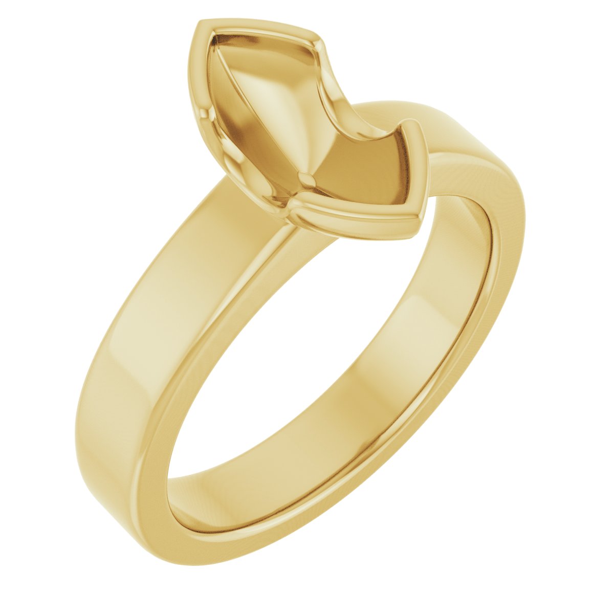 Half-Bezel Solitaire Engagement Ring or Band