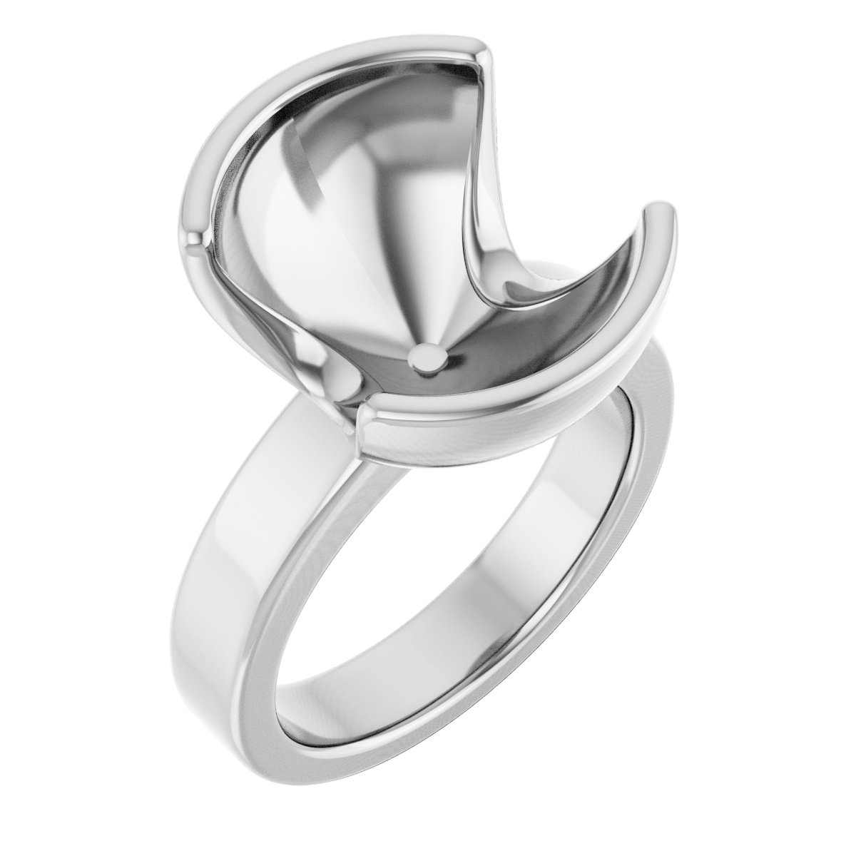 Half-Bezel Solitaire Engagement Ring or Band