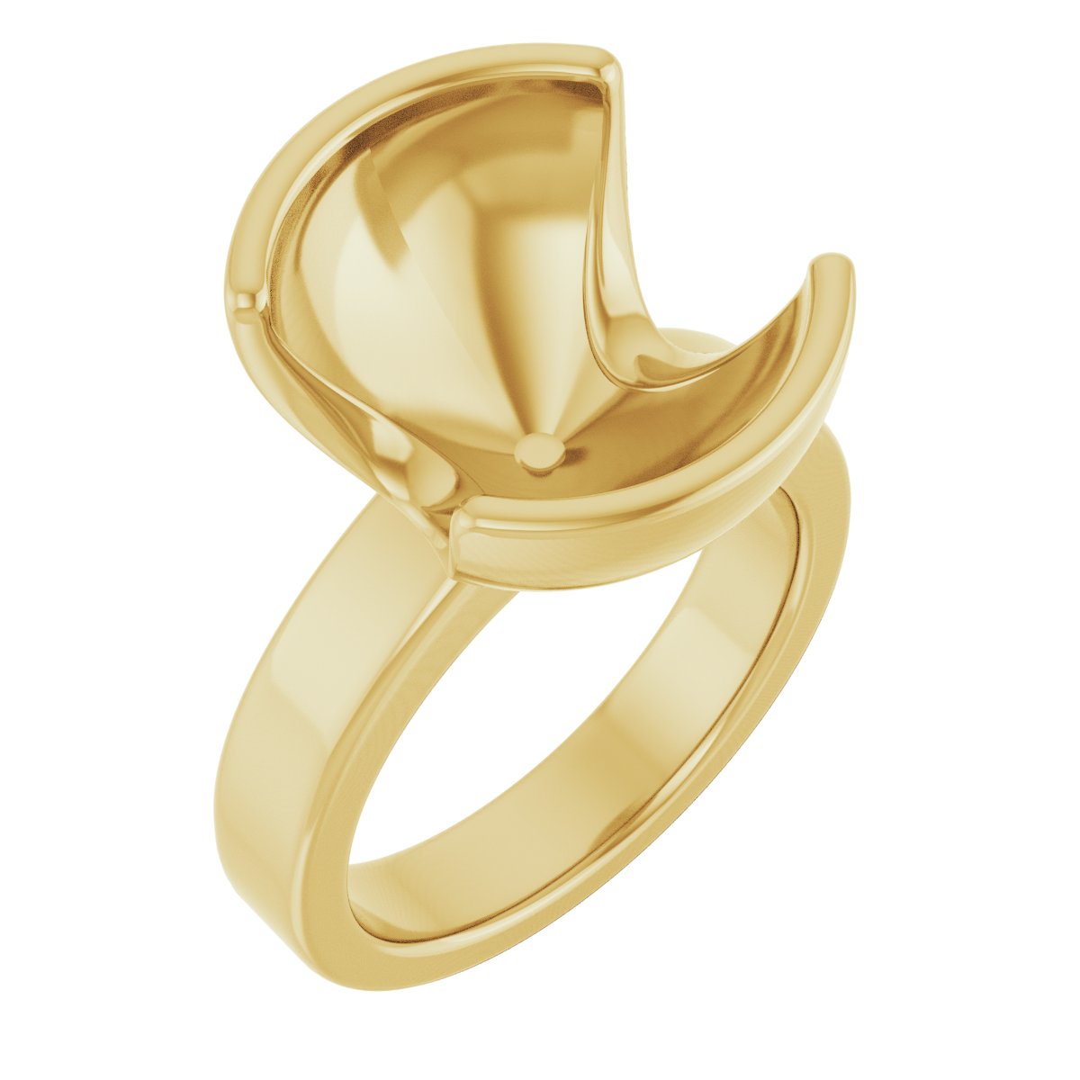 Half-Bezel Solitaire Engagement Ring or Band