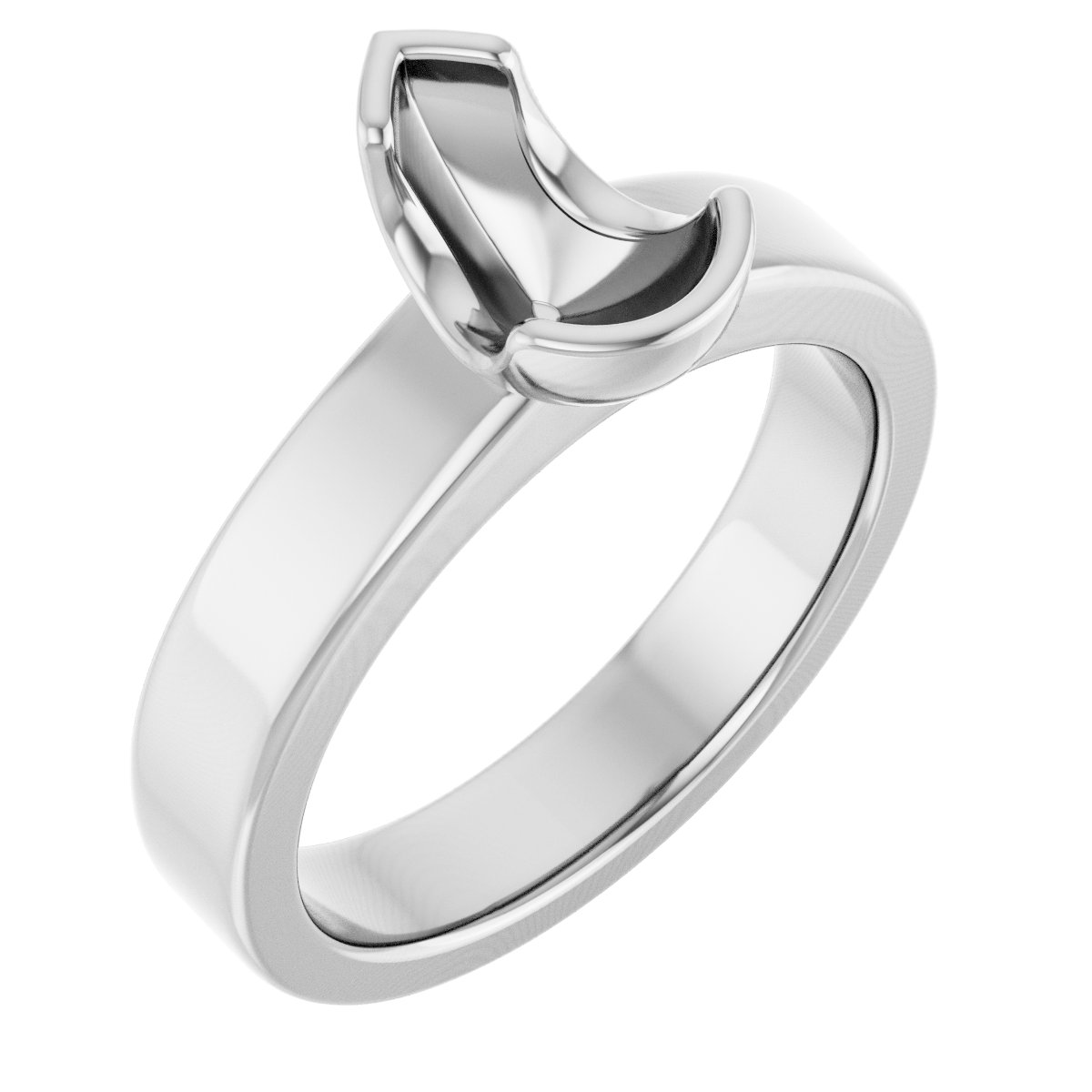 Half-Bezel Solitaire Engagement Ring or Band