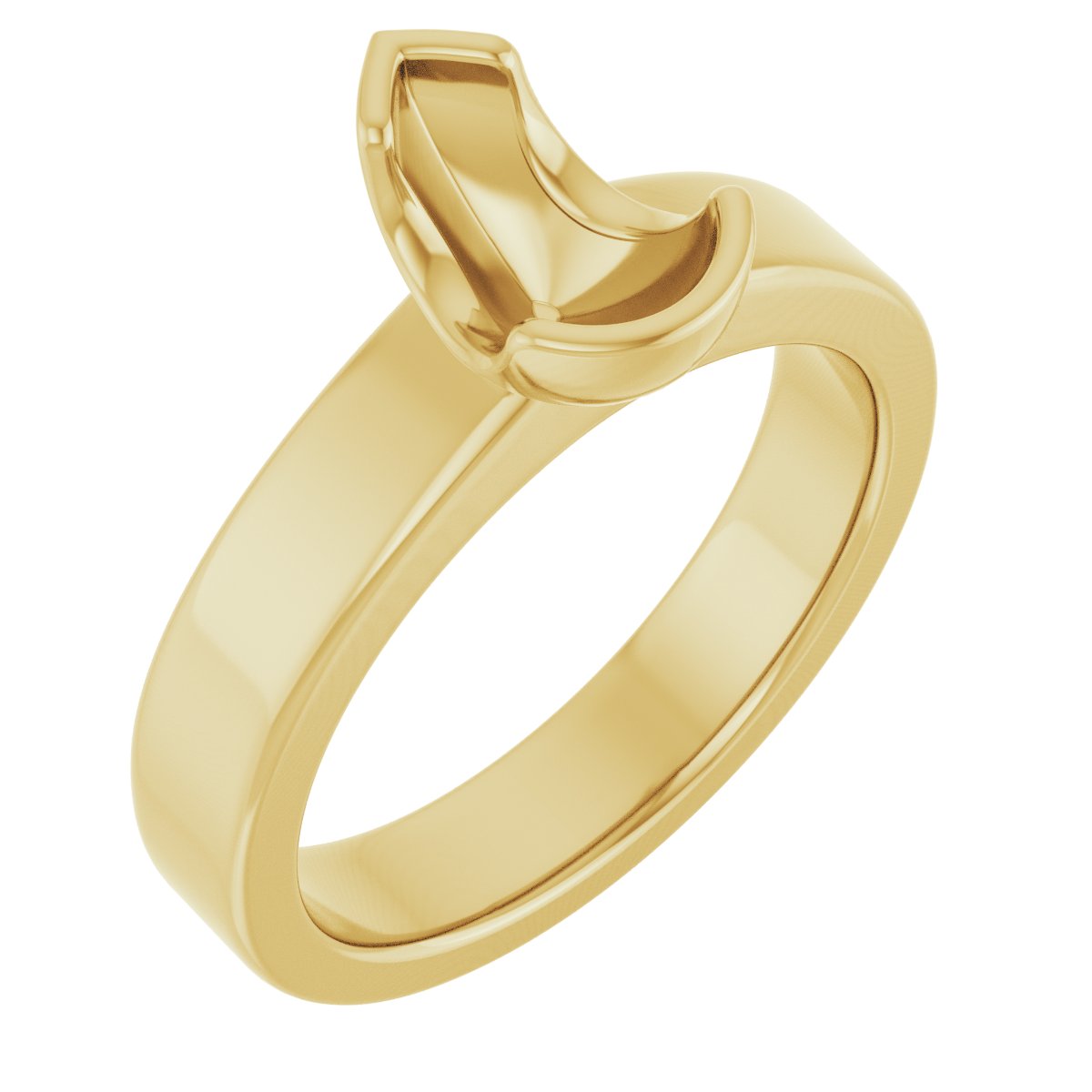 Half-Bezel Solitaire Engagement Ring or Band