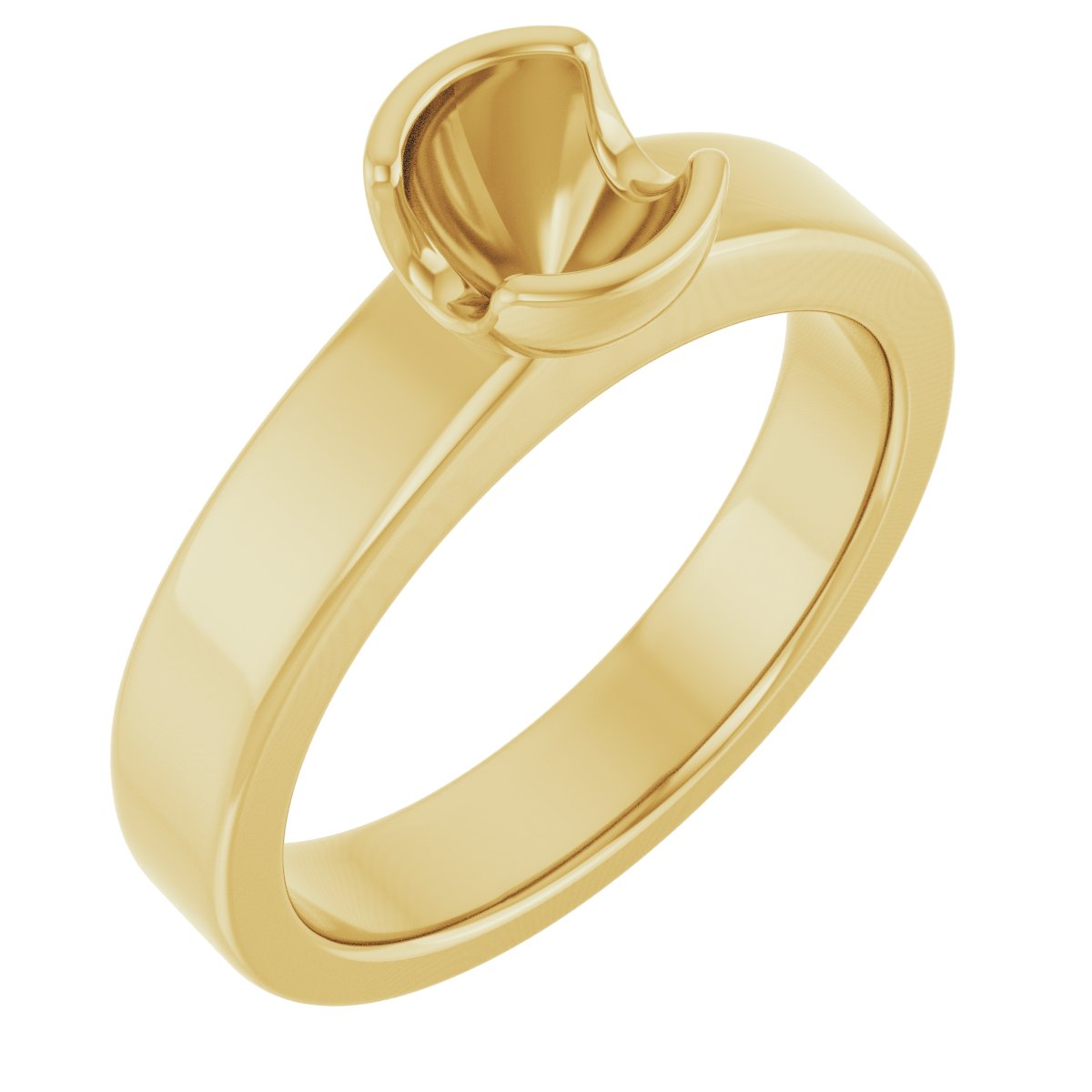 Half-Bezel Solitaire Engagement Ring or Band
