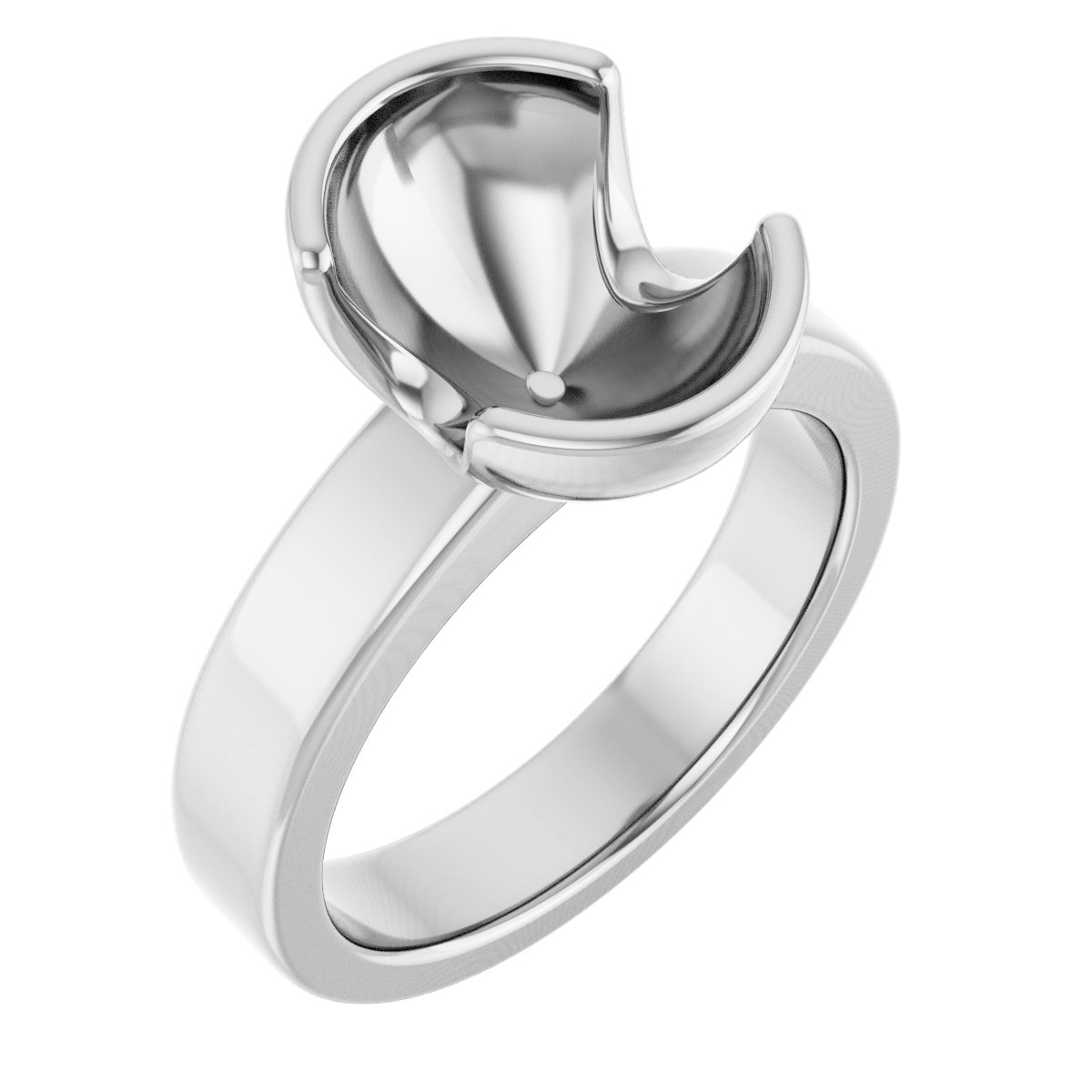 Half-Bezel Solitaire Engagement Ring or Band