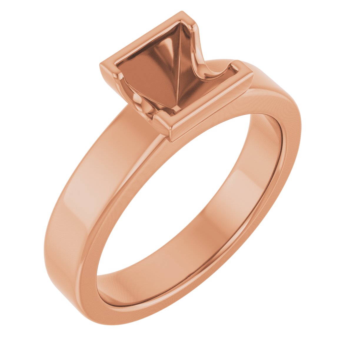 Half-Bezel Solitaire Engagement Ring or Band