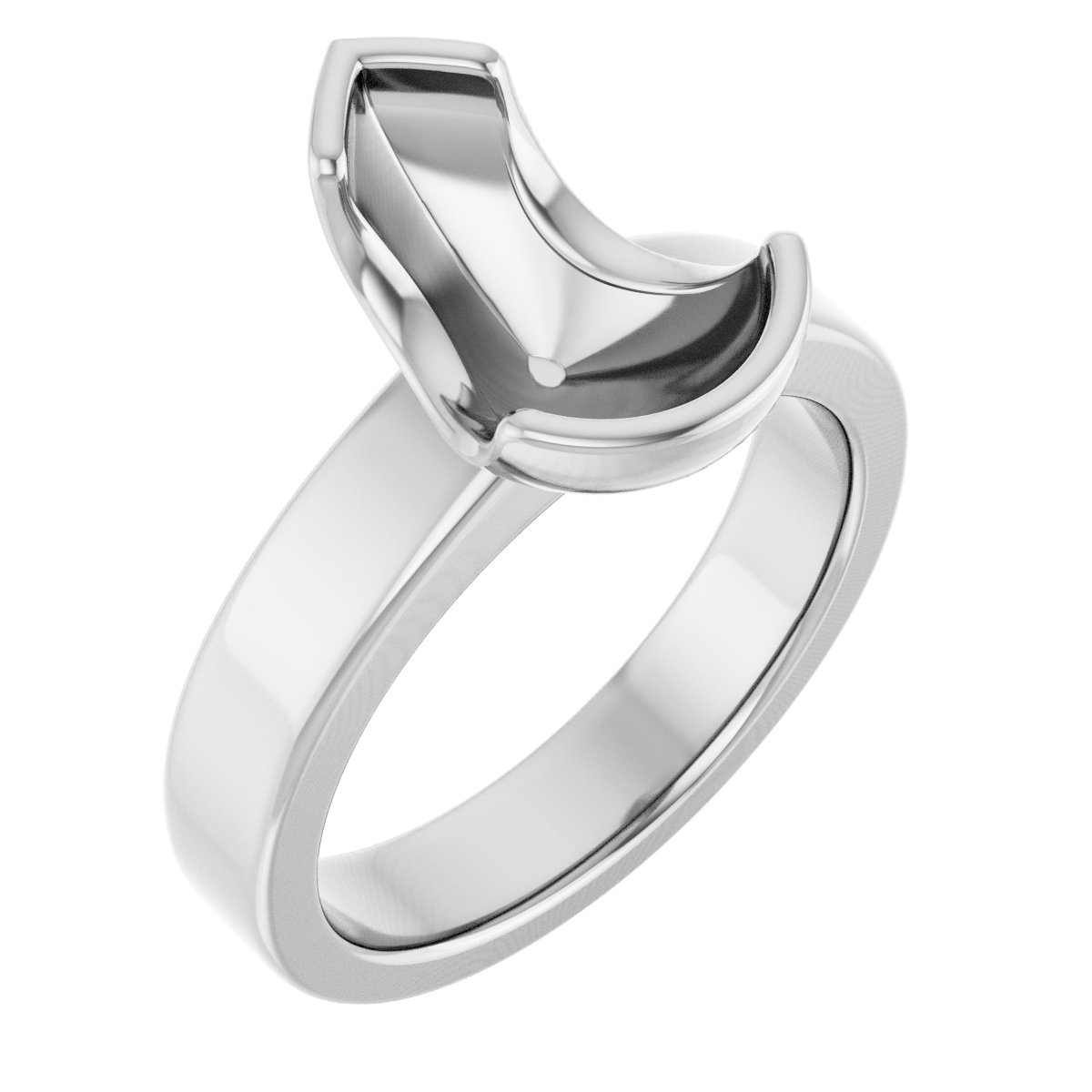 Half-Bezel Solitaire Engagement Ring or Band