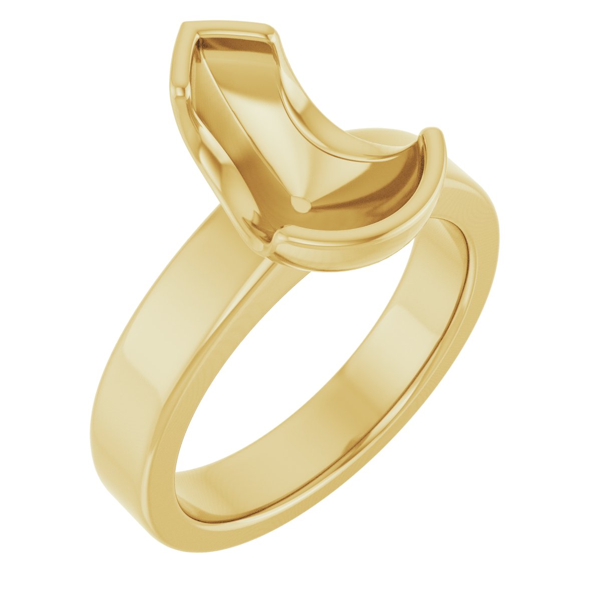 Half-Bezel Solitaire Engagement Ring or Band