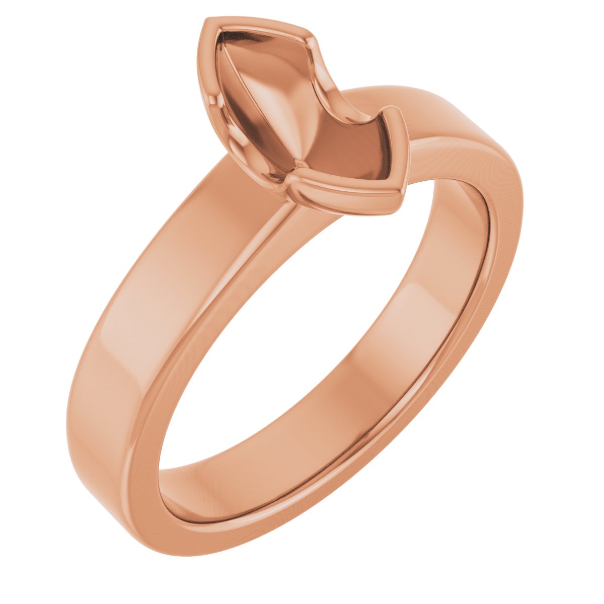Half-Bezel Solitaire Engagement Ring or Band