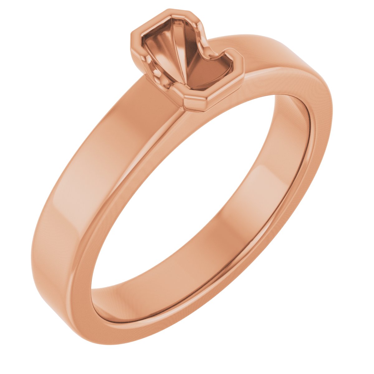 Half-Bezel Solitaire Engagement Ring or Band
