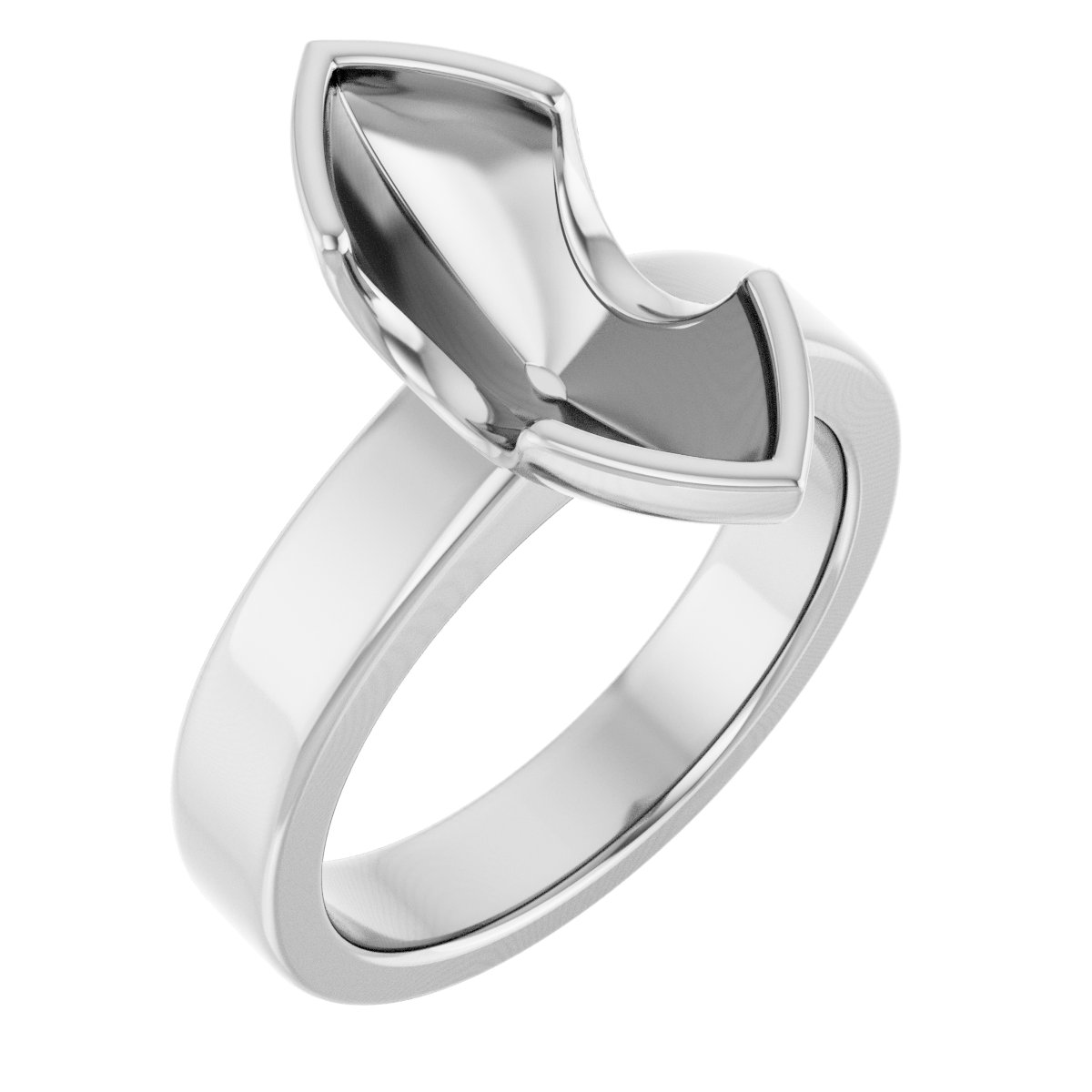 Half-Bezel Solitaire Engagement Ring or Band