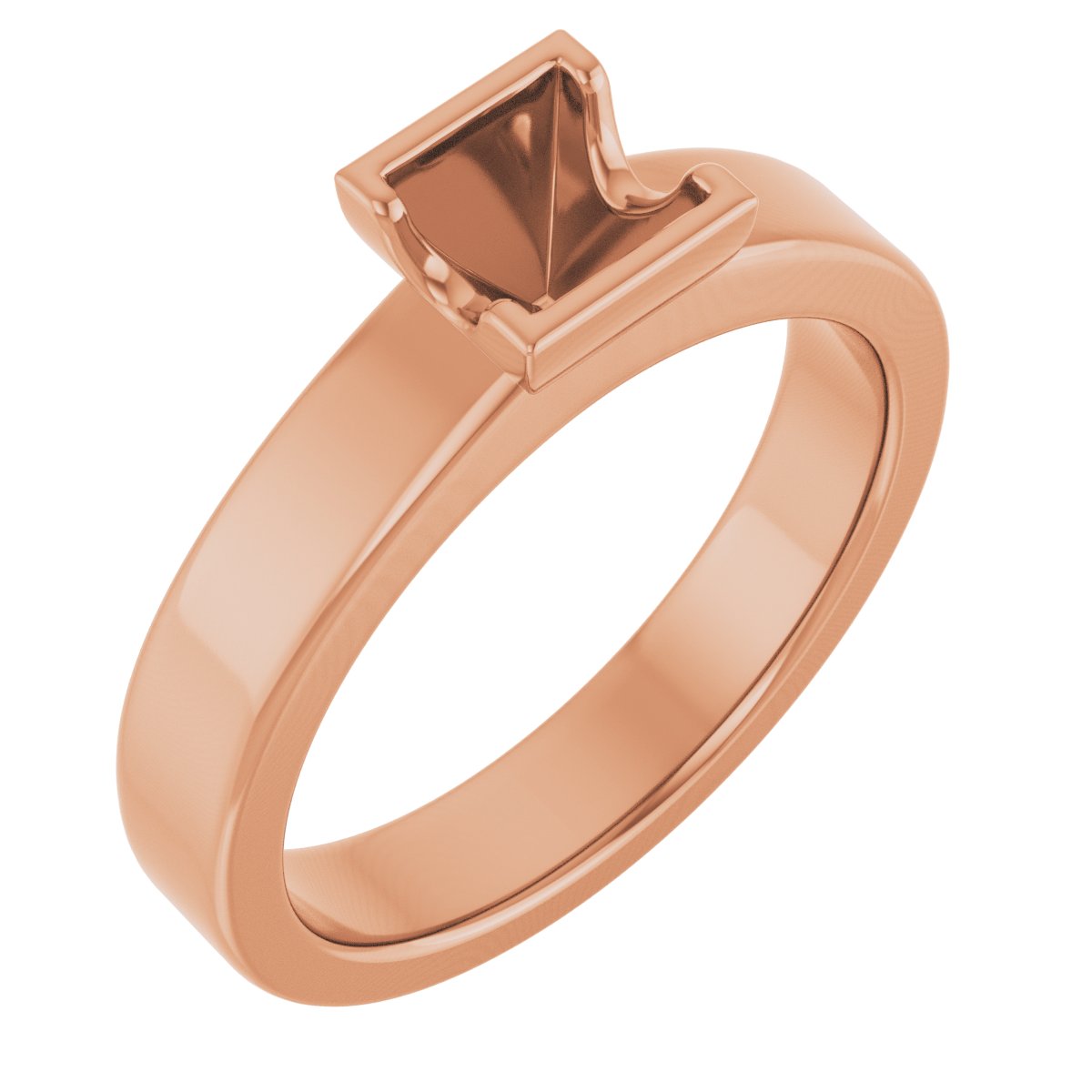 Half-Bezel Solitaire Engagement Ring or Band