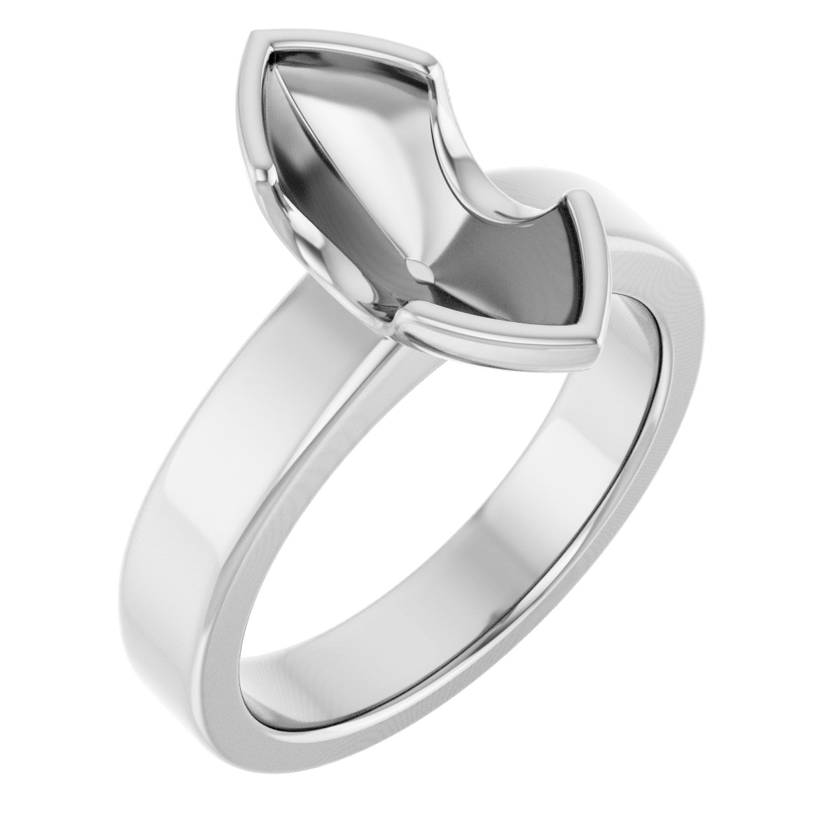 Half-Bezel Solitaire Engagement Ring or Band