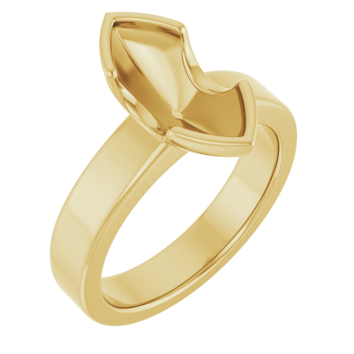 Half-Bezel Solitaire Engagement Ring or Band