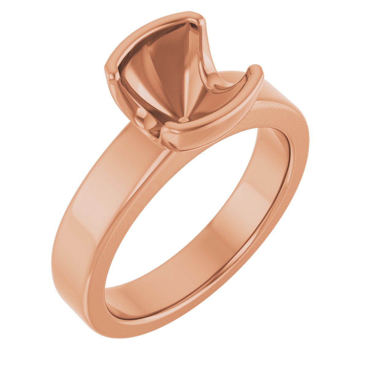 Half-Bezel Solitaire Engagement Ring or Band