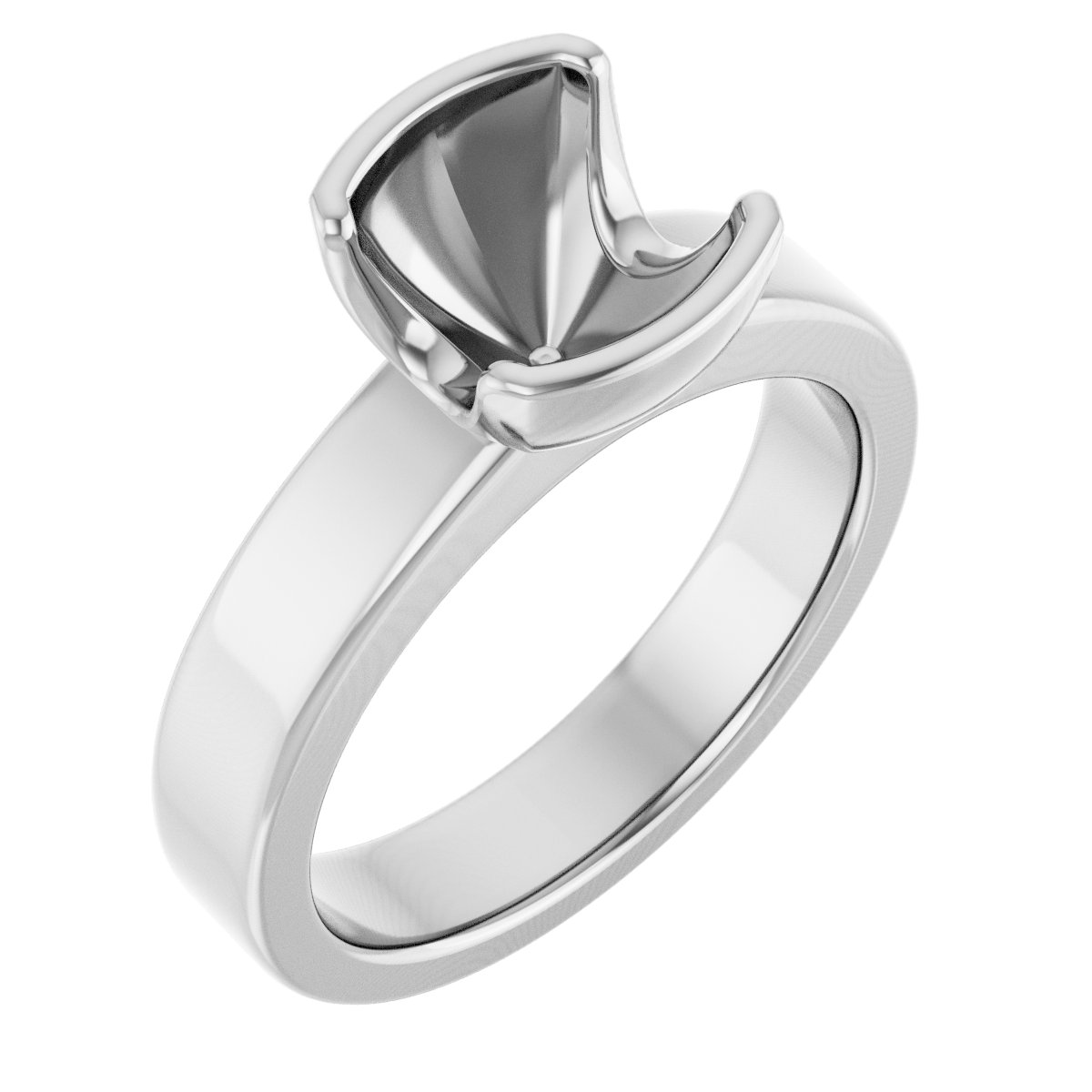 Half-Bezel Solitaire Engagement Ring or Band