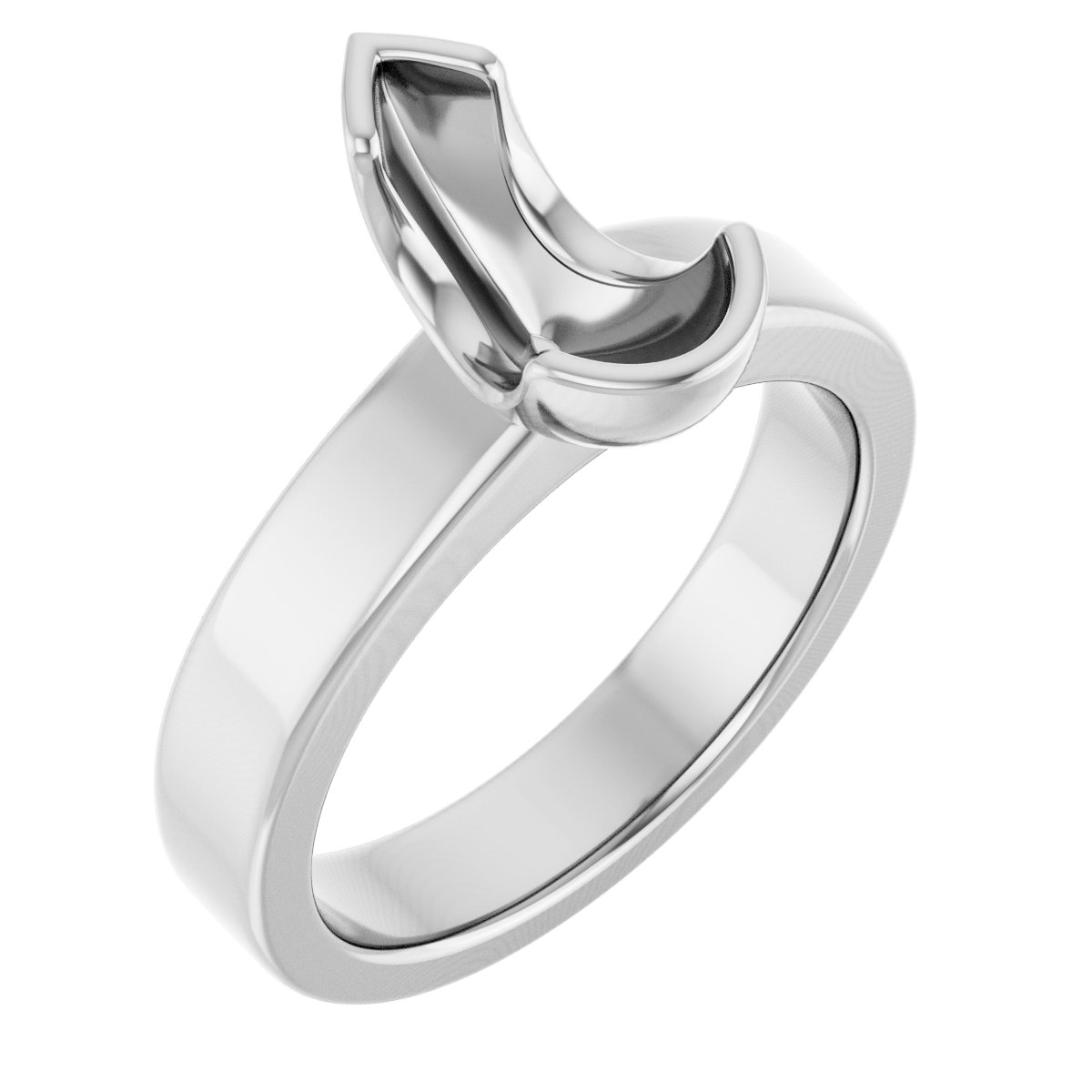 Half-Bezel Solitaire Engagement Ring or Band