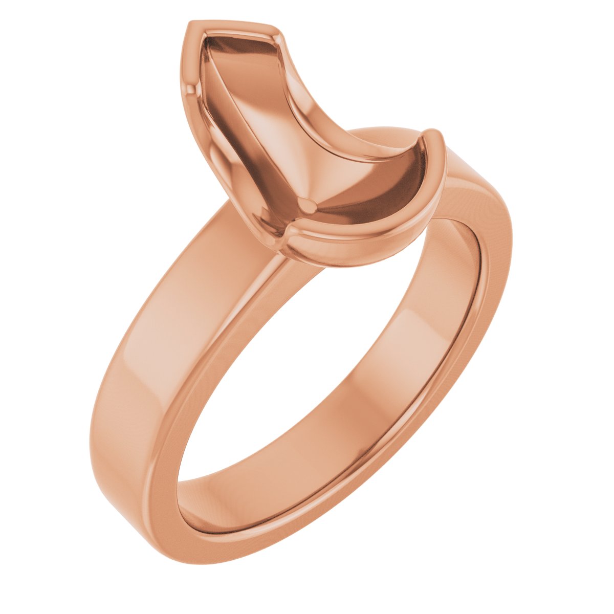 Half-Bezel Solitaire Engagement Ring or Band