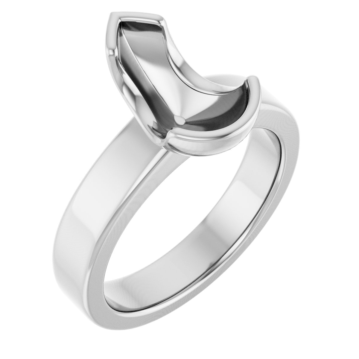 Half-Bezel Solitaire Engagement Ring or Band