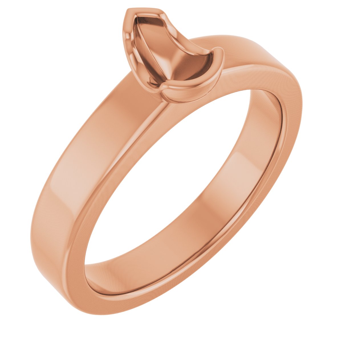Half-Bezel Solitaire Engagement Ring or Band