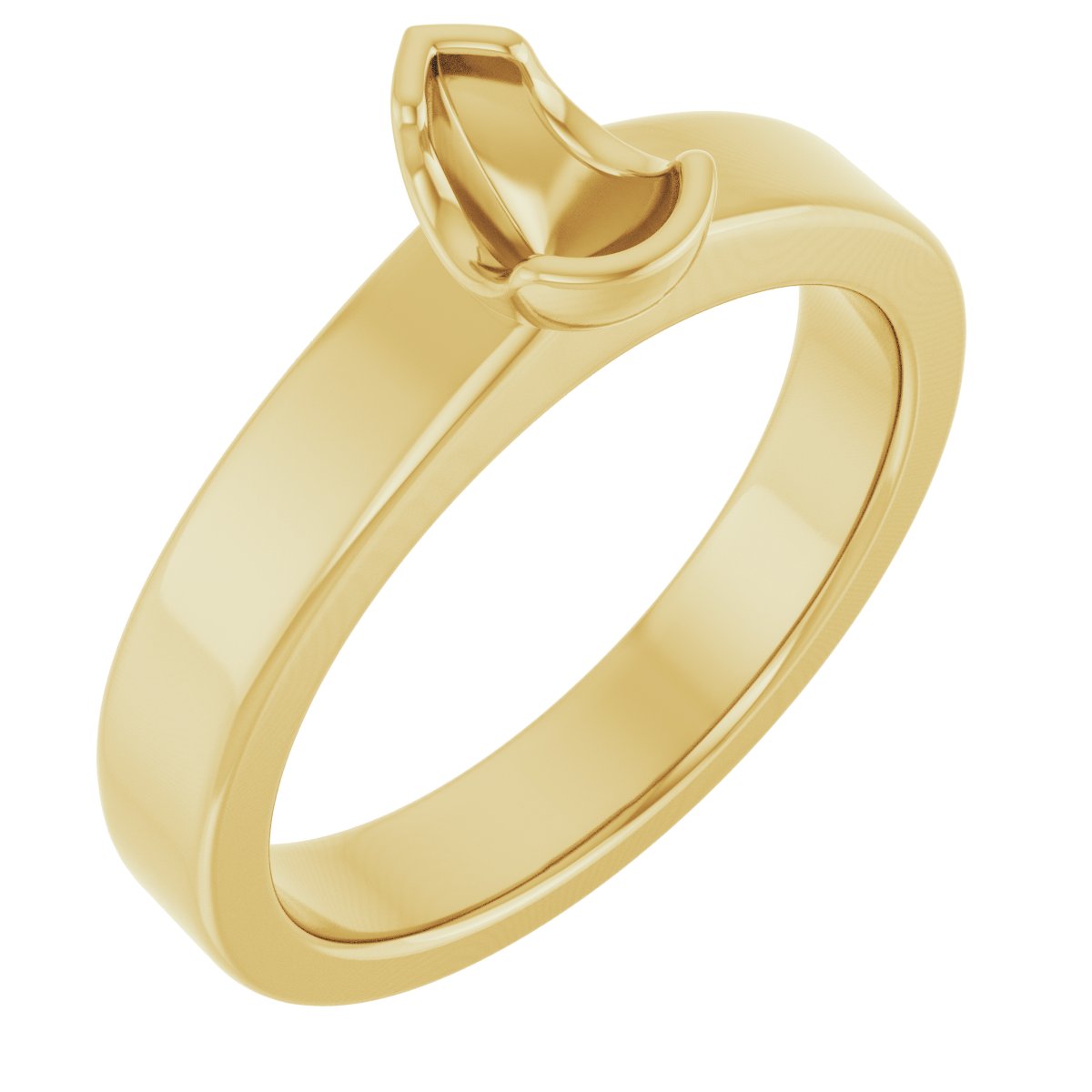 Half-Bezel Solitaire Engagement Ring or Band