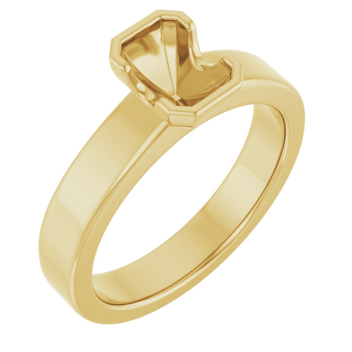 Half-Bezel Solitaire Engagement Ring or Band
