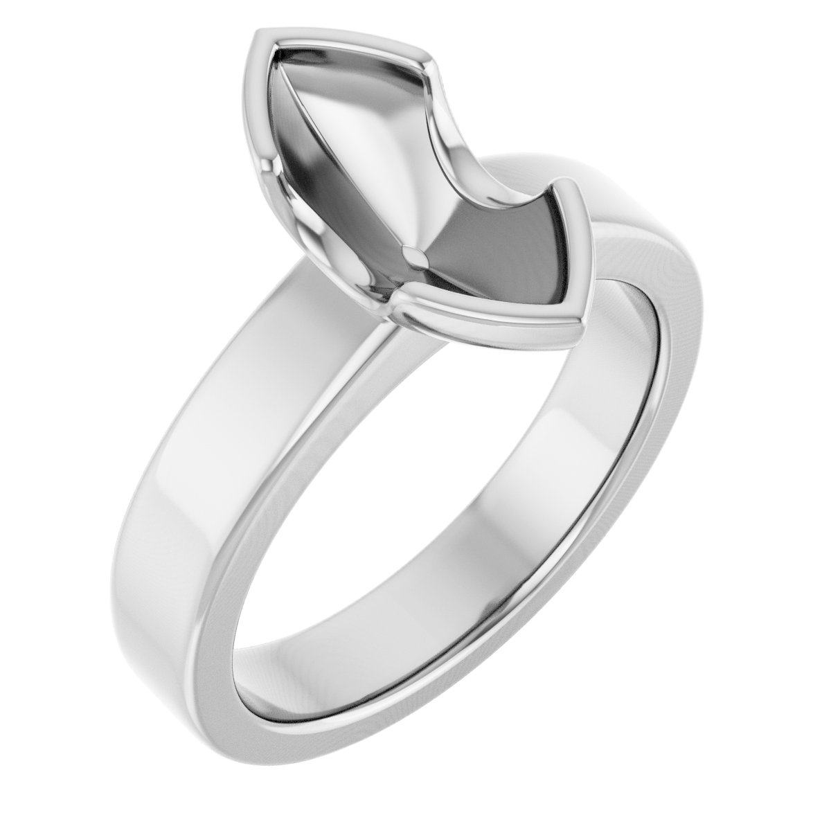 Half-Bezel Solitaire Engagement Ring or Band