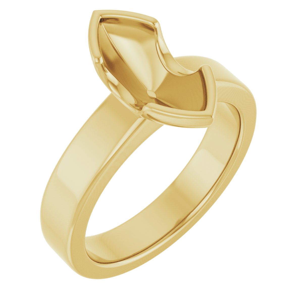 Half-Bezel Solitaire Engagement Ring or Band