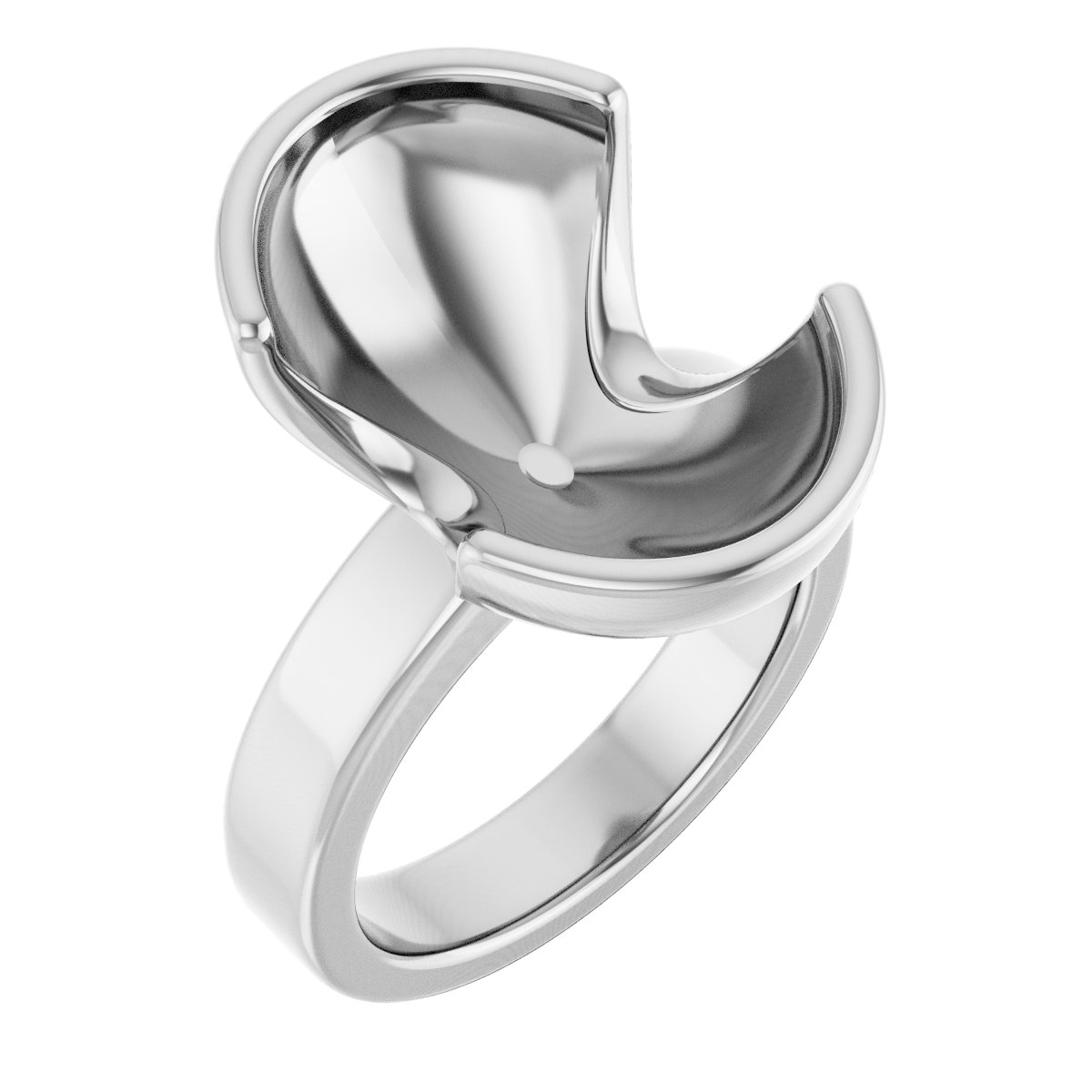 Half-Bezel Solitaire Engagement Ring or Band