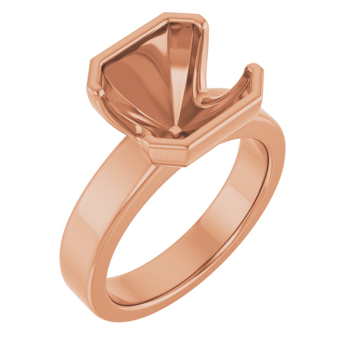 Half-Bezel Solitaire Engagement Ring or Band