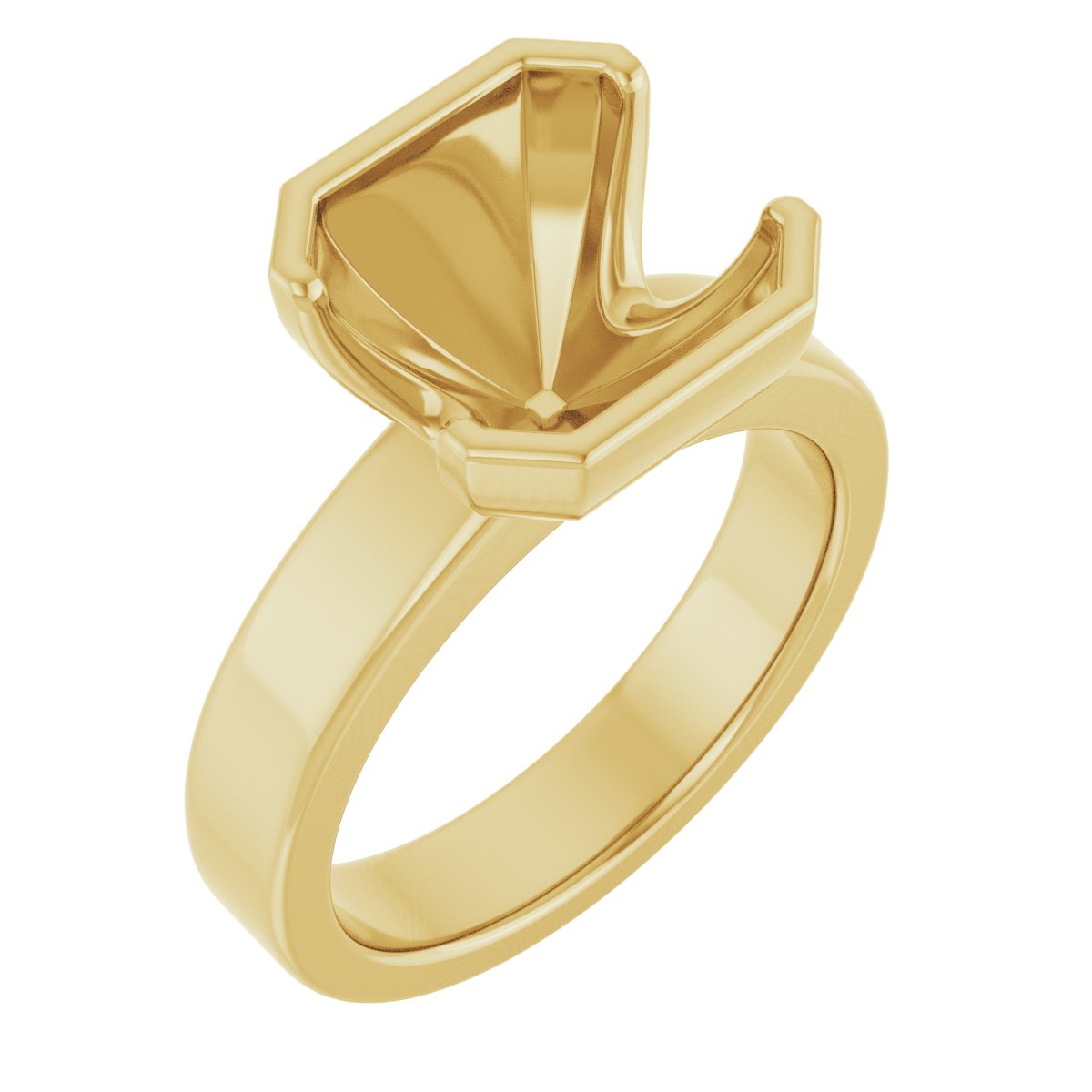 Half-Bezel Solitaire Engagement Ring or Band